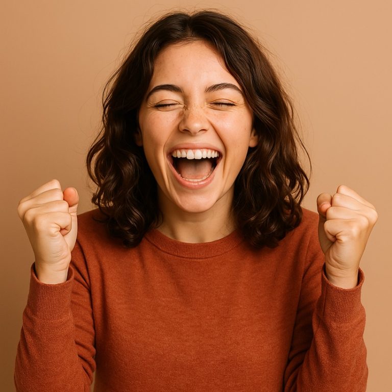 Imagen de una mujer expresando Orgullo